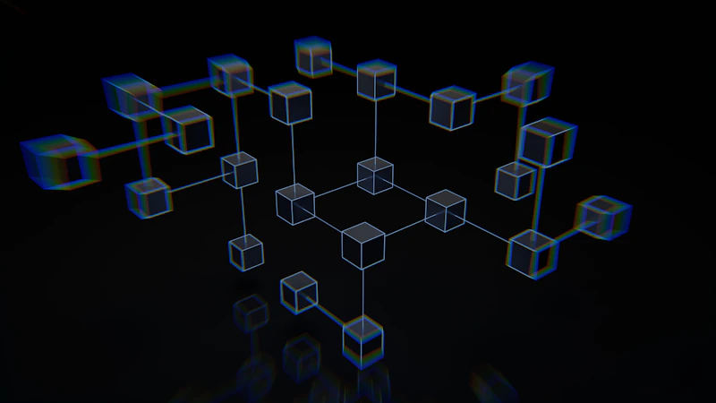 Composição abstrata em tons de violeta representando processamento de dados
